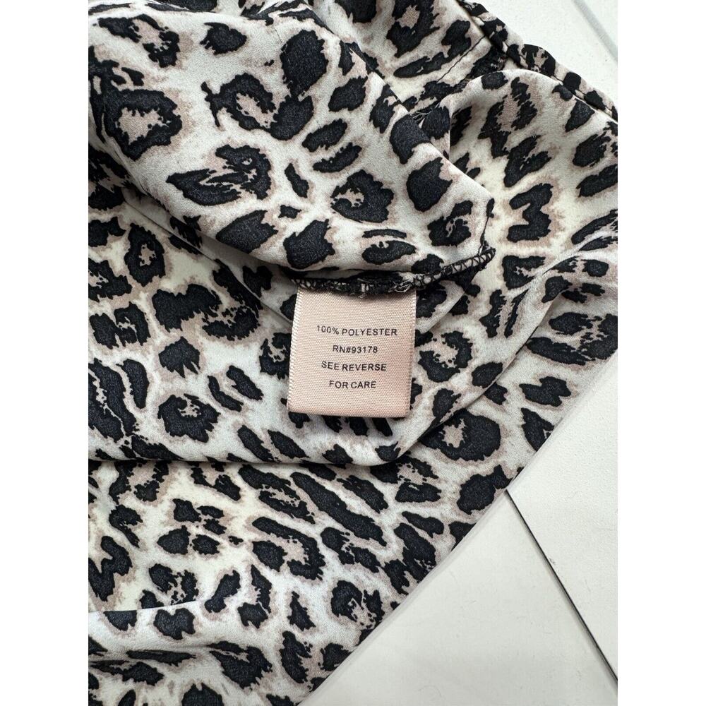 Philosophy Animal Print Blouse Chiffon Flutter Sleeves Small Leopard Cheetah - Picture 3 of 6